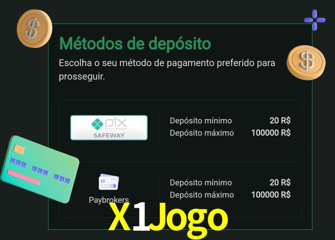 O cassino X1Jogo oferece uma grande variedade de métodos de pagamento